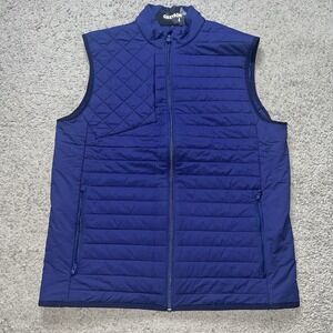 Greyson Golf Yukon X-Lite Maltese Blue Athletic Full Zip Vest Mens Size M EUC!